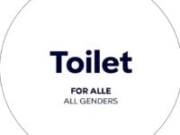 Det nye inkluderende logo, der vil blive brugt på det bemandede toilet under Rådhuspladsen